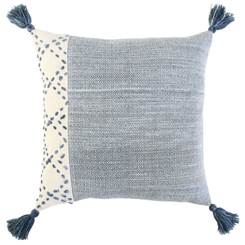 Rizzy Home - 20"x20" Oversize Poly Filled Color Block Square Th Blue